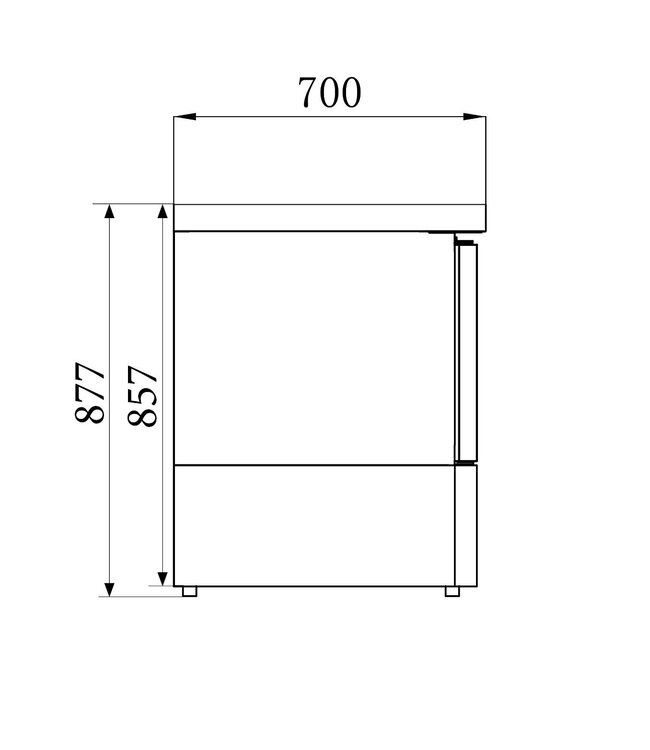 Saladette Compact Line | 1 deurs | boven 1/1GN | (H)87,5x(B)43,5x(D)70