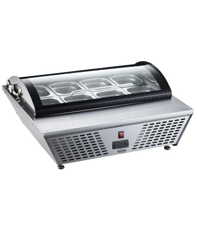 Gekoelde opzetvitrine | 8x 1/6GN | (H)32,8x(B)76,7x(D)61,2