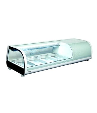Combisteel Sushi koelvitrine | 4x 1/3GN | (H)26,5x(B)117,7x(D)42cm