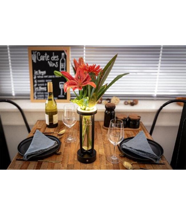 Tafellamp met vaas Florence | Draadloos | Zwart