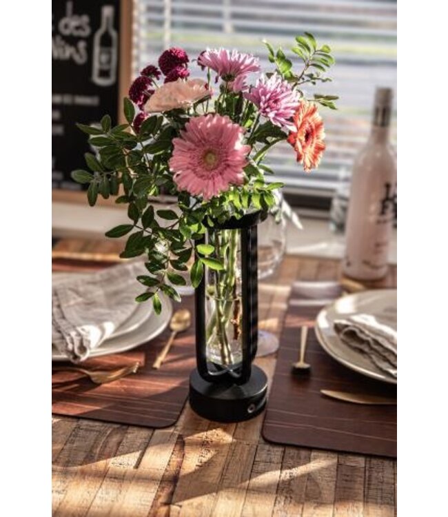 Tafellamp met vaas Florence | Draadloos | Zwart