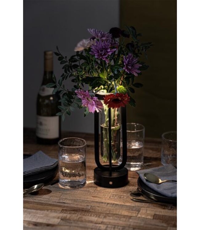 Tafellamp met vaas Florence | Draadloos | Zwart