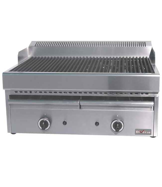 Stoomgrill | Gas | Dubbel met gietijzer | 770x630mm