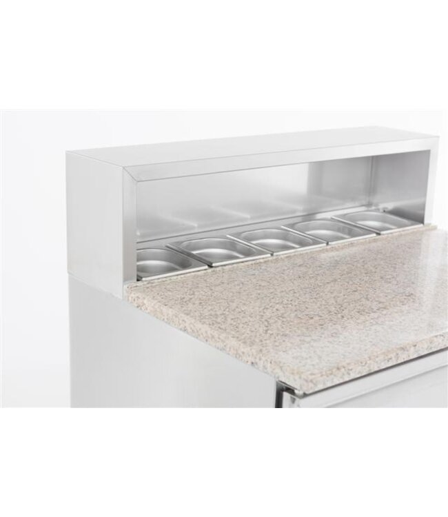 Pizzawerkbank met RVS kap | Compact Line | 2 deurs | (H)109x(B)90,3x(D)70