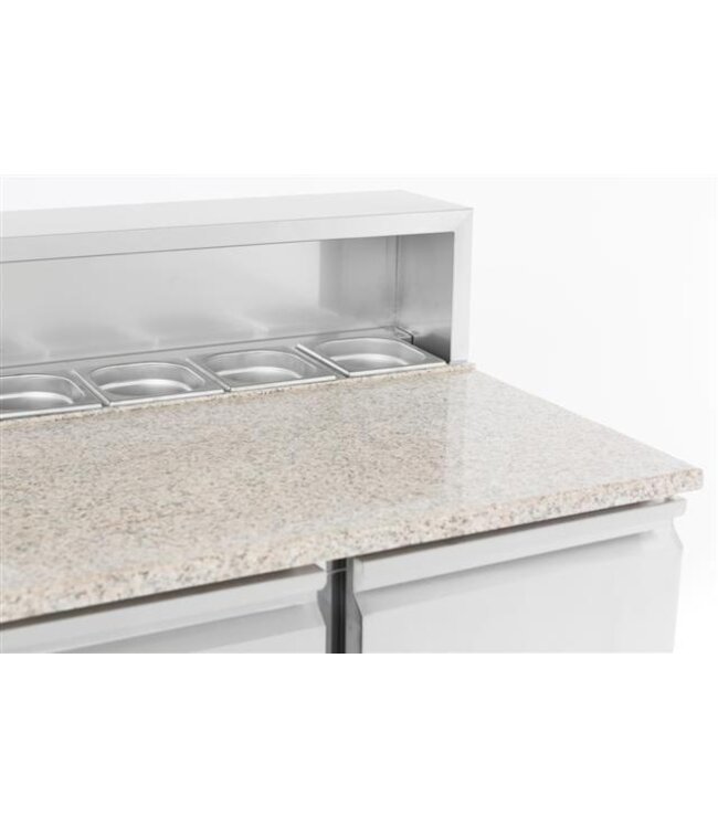 Pizzawerkbank met RVS kap | Compact Line | 2 deurs | (H)109x(B)90,3x(D)70