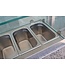 Pizzawerkbank 3-deurs | met glasopzet | Compact Line | (H)118x(B)136,8x(D)70