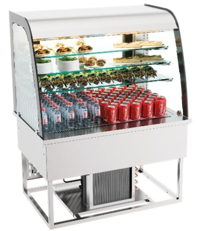 Koelvitrine | Open | Drop-in model | 4 Niveaus | (B)110x(D)70x(H)85cm