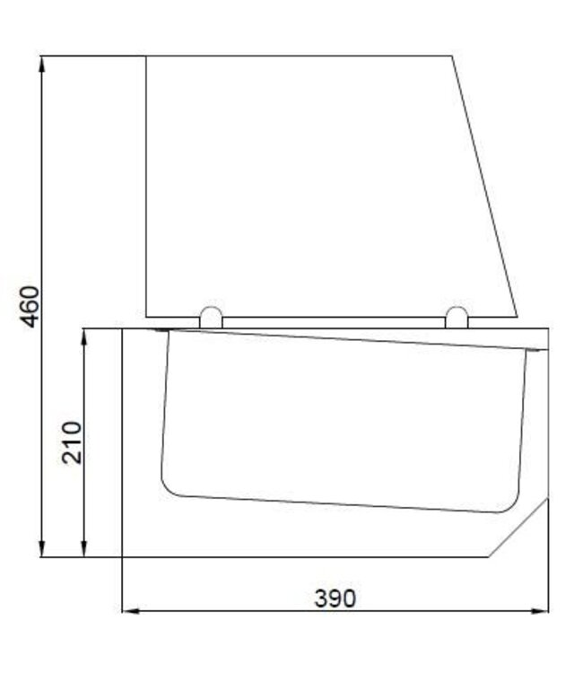 Gekoelde opzetvitrine Pro Line | 10x 1/3GN | (H)46x(B)210x(D)39