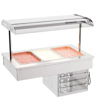 Combisteel Inbouw koeling | Drop-In | 3x 1/1GN koelbakken | (B)120x(D)70x(H)105cm