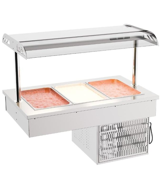 Inbouw koeling | Drop-In | 3x 1/1GN koelbakken | (B)120x(D)70x(H)105cm