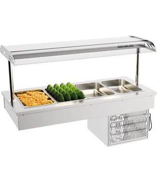 Combisteel Inbouw koeling | Drop-In | 4x 1/1GN koelbakken | (B)150x(D)70x(H)105cm