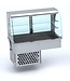 Combisteel Koelvitrine | Drop-in model | Gebogen glas | Geforceerd | 4x1/1GN | Met nachtgordijn | (B)144x(D)72x(H)143cm