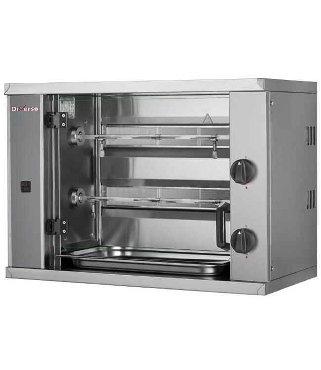 Kleine gas kippengrill | 2 Spitten | Voor 6 kippen