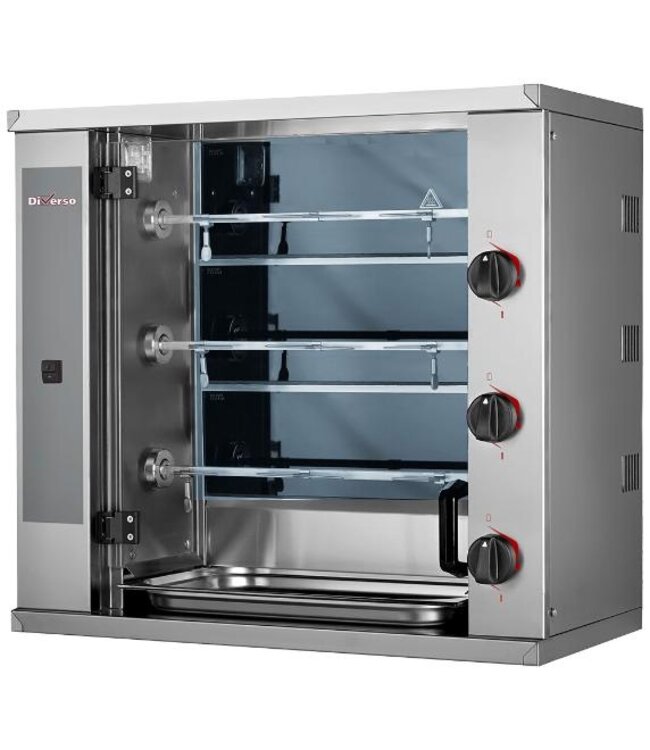 Kleine elektrische kippengrill | 3 Spitten | 9 Kippen