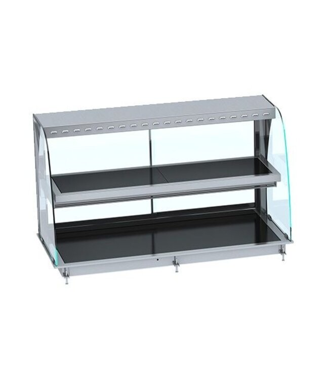 Drop-in Warmhoudvitrine | Keramisch | Gebogen | 4x 1/1GN | (B)144x(D)72x(H)92,4cm