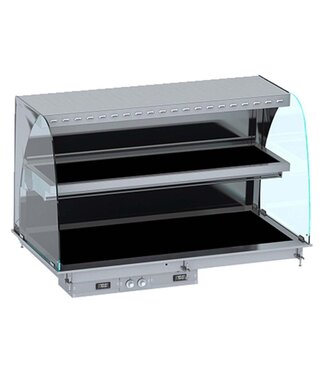 Combisteel Drop-in Warmhoudvitrine | Keramisch | Gebogen | Wandmodel | 4x 1/1GN | (B)144x(D)72x(H)92,4cm