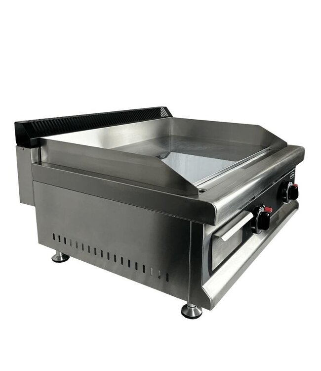 Bakplaat op propaan | Glad | Chroom | 6kW | (H)36,5x(B)80x(D)57,5cm