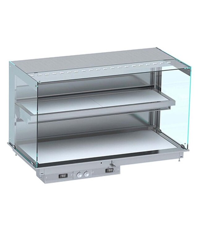 Drop-in Warmhoudvitrine | Keramisch | Recht | Wandmodel | 5x 1/1GN | (B)176,5x(D)72x(H)92,4cm