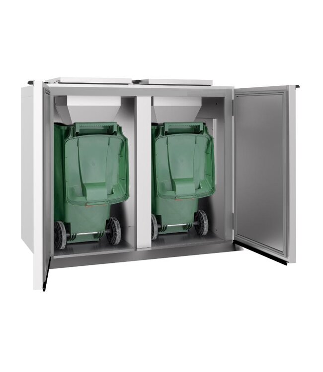 Afvalkoeler | RVS | 2x 240 Liter capaciteit