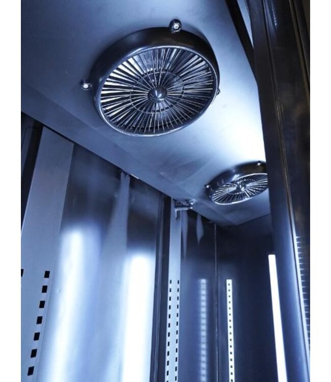 Koelkast met 3 glazen deuren | 1200L | NAP-1200 HT | Zwart | Deurverwarming | (H)210x(B)160x(D)60cm