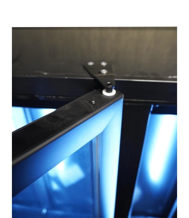 Koelkast met 3 glazen deuren | 1200L | NAP-1200 HT | Zwart | Deurverwarming | (H)210x(B)160x(D)60cm