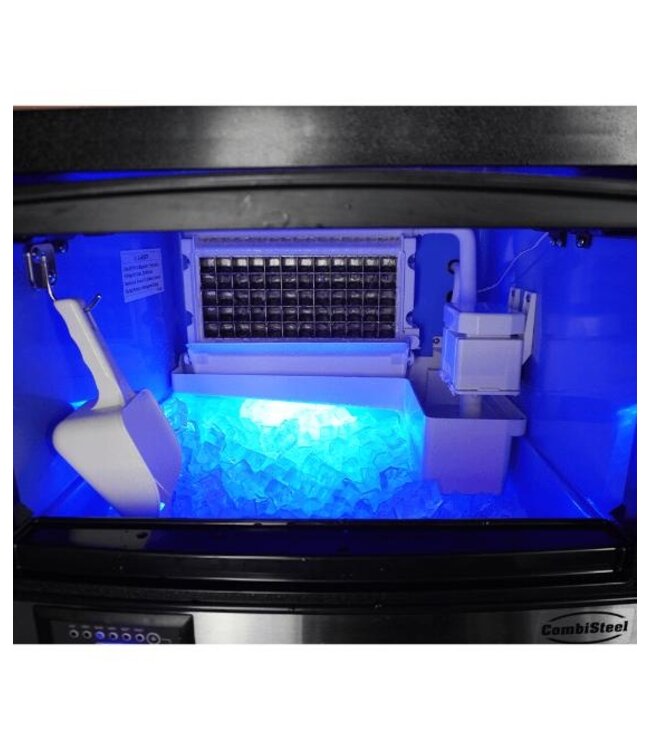 IJsblokjesmachine Combisteel | Holle ijsblokjes | 55kg/24uur | Vaste wateraansluiting | 18kg bunker