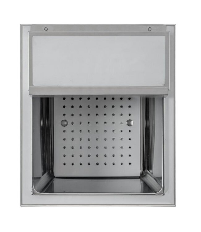 Drop-in RVS ijsbak | Dubbelwandig | Met schuifdeksel | (B)38x(D)44,6x(H)52,4cm