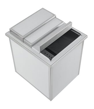 Combisteel Drop-in RVS ijsbak | Dubbelwandig | Met schuifdeksel | (B)38x(D)44,6x(H)52,4cm