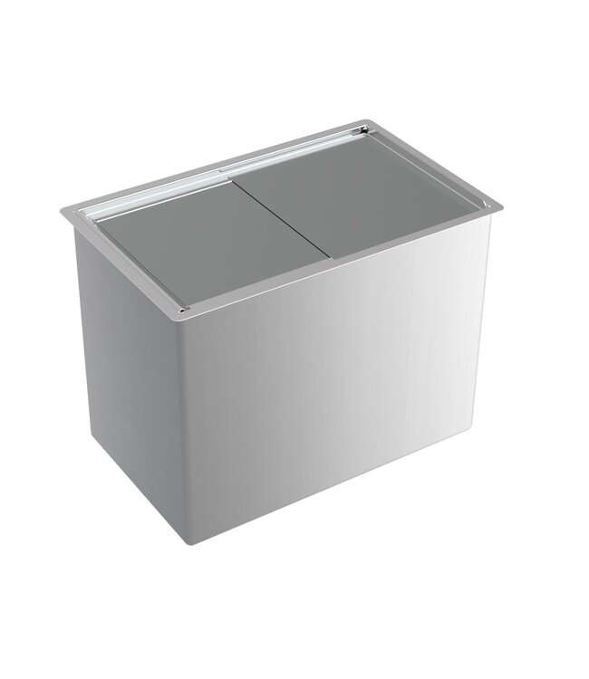 Drop-in RVS ijsbak | Dubbelwandig | Met schuifdeksel | (B)48,5x(D)30,5x(H)36,5cm