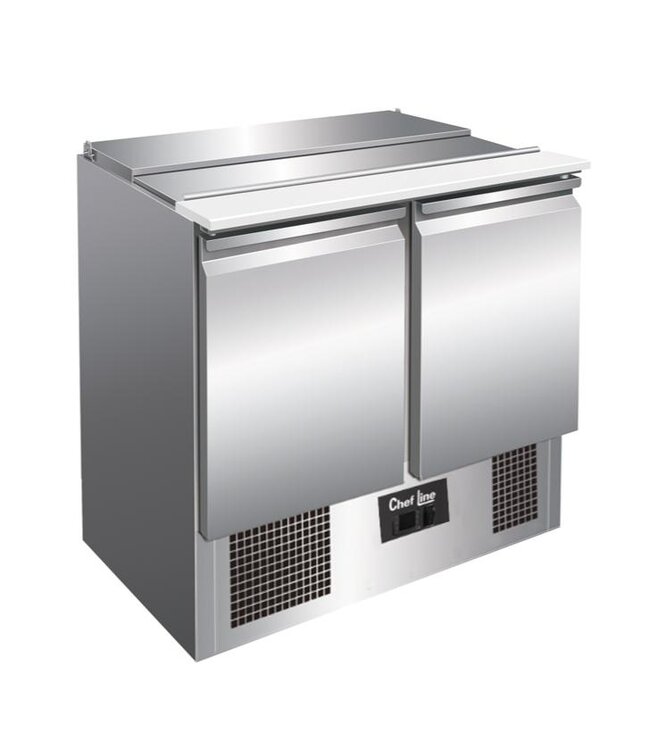Saladette Chef Line | 2 Deuren | 90cm breed | 70cm diep | Boven 2x 1/1GN + 1x 2/4GN