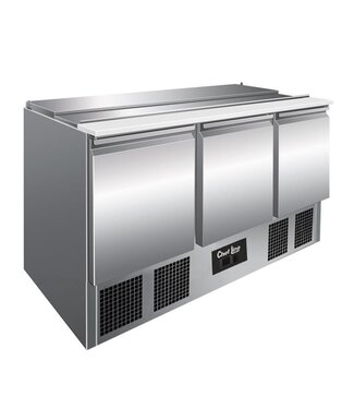 Chef Line Saladette Chef Line | 3 Deuren | 136,5cm breed | 70cm diep | Boven 4x 1/1GN