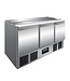 Chef Line Saladette Chef Line | 3 Deuren | 136,5cm breed | 70cm diep | Boven 4x 1/1GN