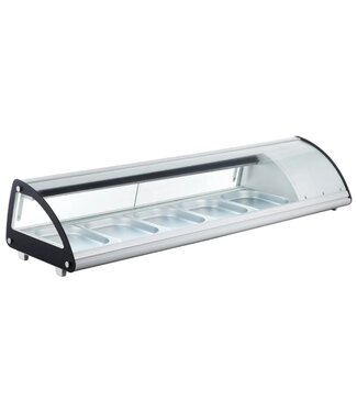 Arktic Sushi display koeling | 5x 1/3GN | 130,7cm breed | 44,5cm diep