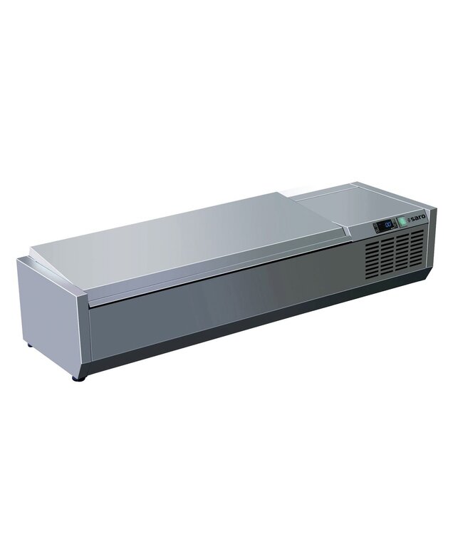 Opzetkoelvitrine | RVS deksel | 4x 1/3GN | (H)28x(B)120x(D)39,5cm