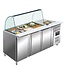 Saro Koelwerkbank met glasvitrine | GN 3100 TNS | 3/1GN + 6/9GN | (H)136,5x(B)179,5x(D)70cm