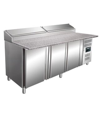 Saro Pizza koelwerkbank | SH 2000 | 3 Deurs | 60x40cm | 10/3GN | (H)89/108x(B)200x(D)85cm