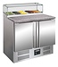 Saro Pizzawerkbank met opzetvitrine | PS 200 G | 2 Deurs | (H)118x(B)90x(D)70cm