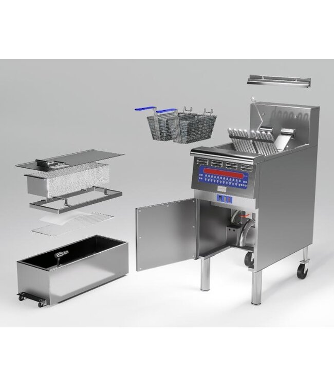 Automatische oliefilter friteuse | 30L | 14kW | (B)434x(D)797x(H)1143mm