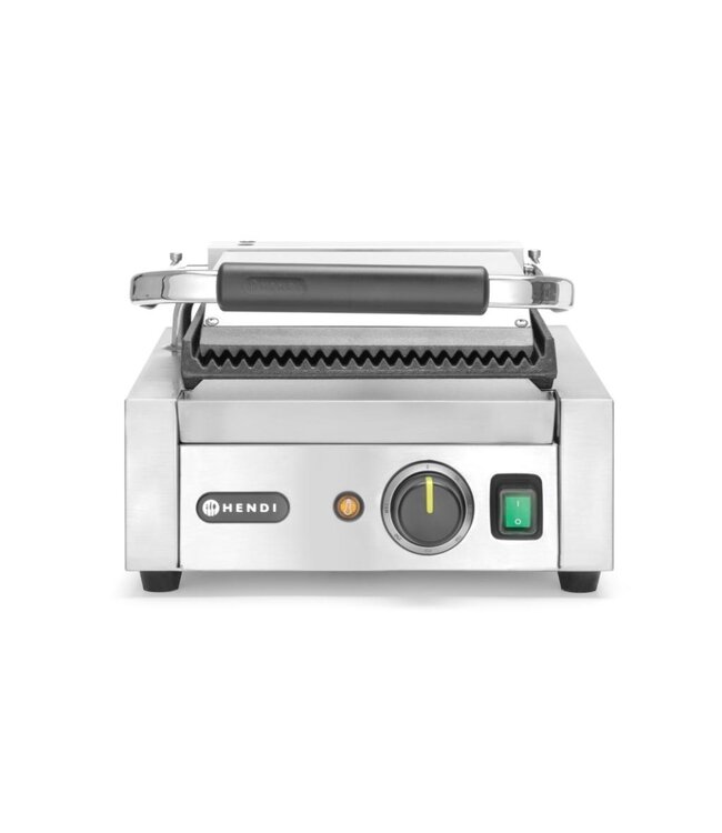Contactgrill enkel | geribbeld | 1,8kW | (H)21x(B)42,6x(D)31