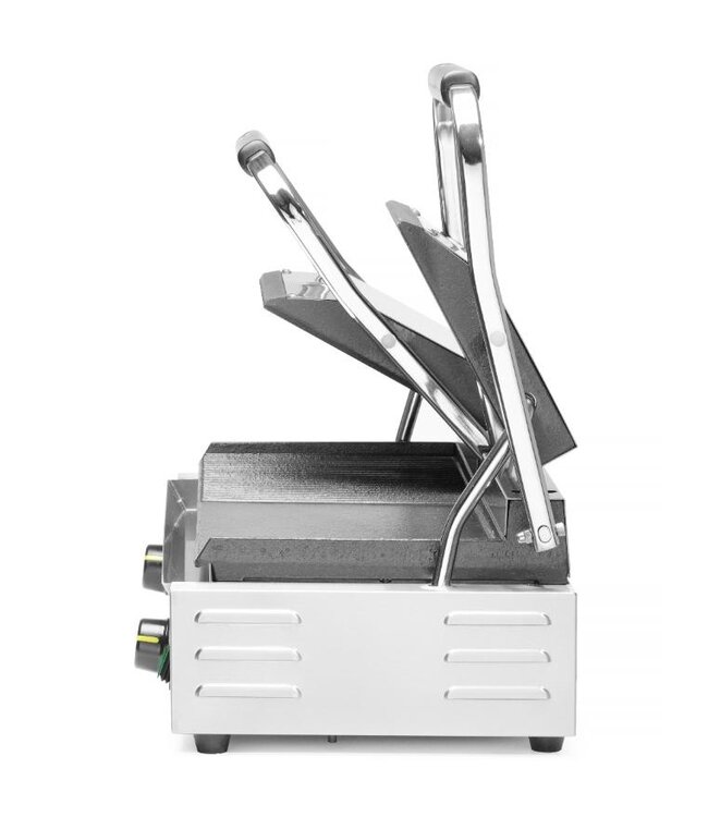 Contactgrill dubbel | links geribbeld rechts glad | 3,6kW | (H)21x(B)57x(D)43