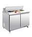Polar Saladette RVS | 2 deurs | boven 12x 1/6GN | (H)109,7x(B)122,5x(D)76