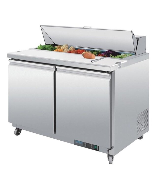 Saladette RVS | 2 deurs | boven 12x 1/6GN | (H)109,7x(B)122,5x(D)76