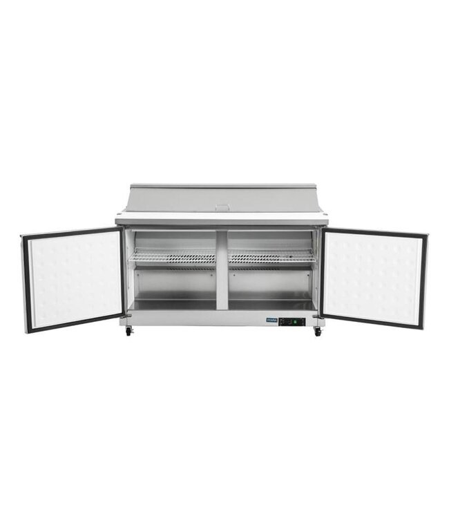 Saladette RVS | 2 deurs | boven 16x 1/6GN | (H)109,7x(B)155,5x(D)76