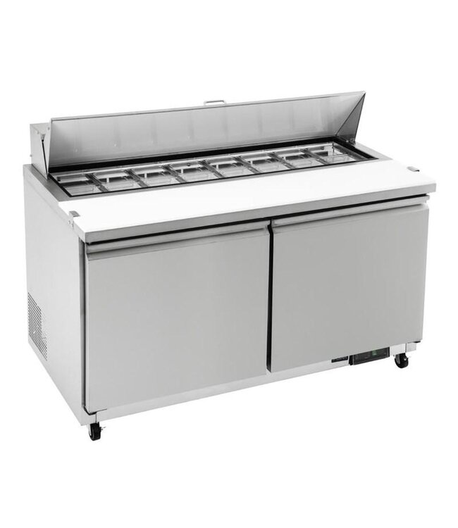 Saladette RVS | 2 deurs | boven 16x 1/6GN | (H)109,7x(B)155,5x(D)76