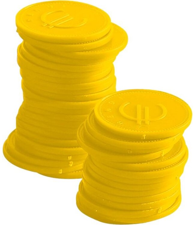 Consumptiemunten set van 100 stuks | Geel | Ø2,5cm