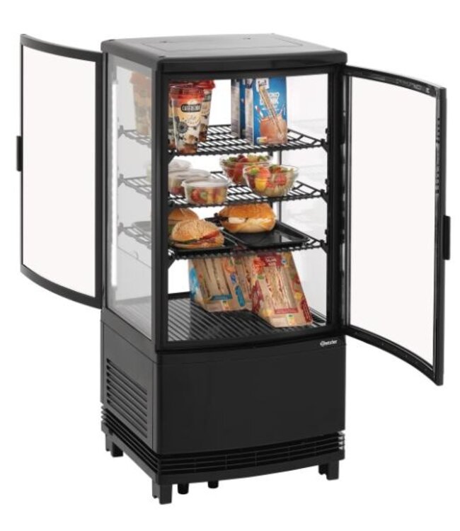 Mini koelvitrine 75L2T | 75L | 4 Niveaus | Zwart | (H)91,5x(B)43x(D)43cm