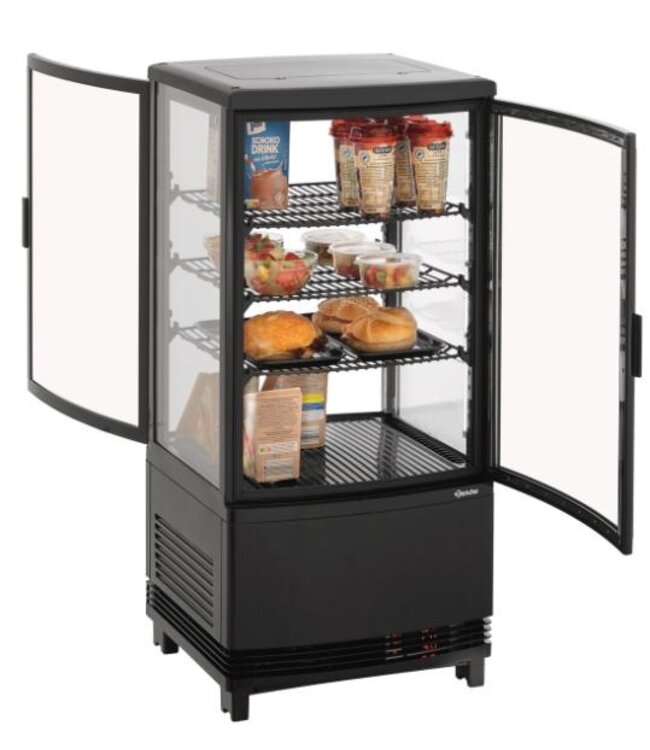 Mini koelvitrine 75L2T | 75L | 4 Niveaus | Zwart | (H)91,5x(B)43x(D)43cm