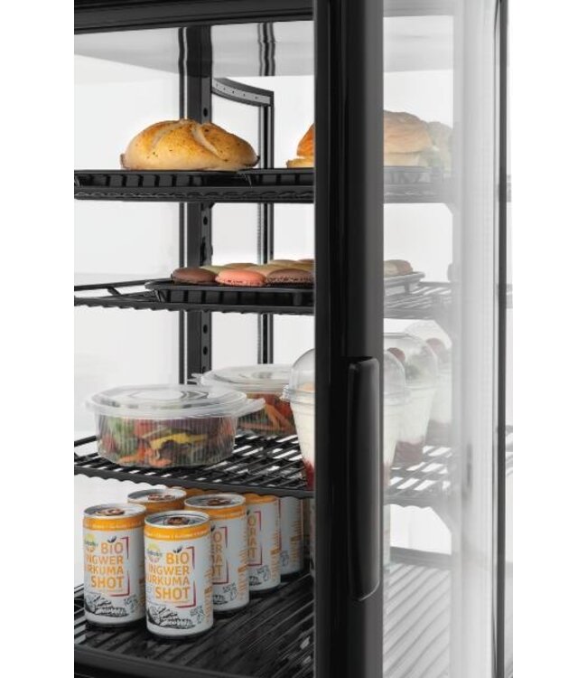 Mini koelvitrine 75L2T | 75L | 4 Niveaus | Zwart | (H)91,5x(B)43x(D)43cm