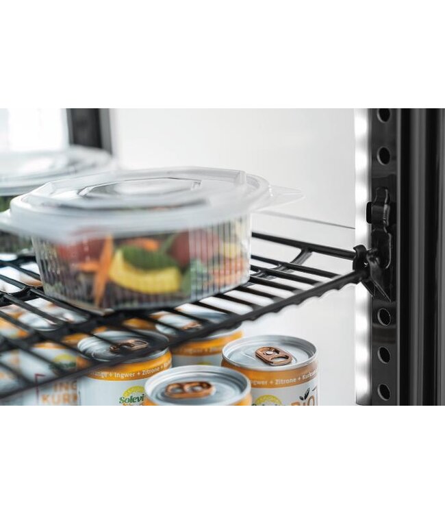 Mini koelvitrine 75L2T | 75L | 4 Niveaus | Zwart | (H)91,5x(B)43x(D)43cm