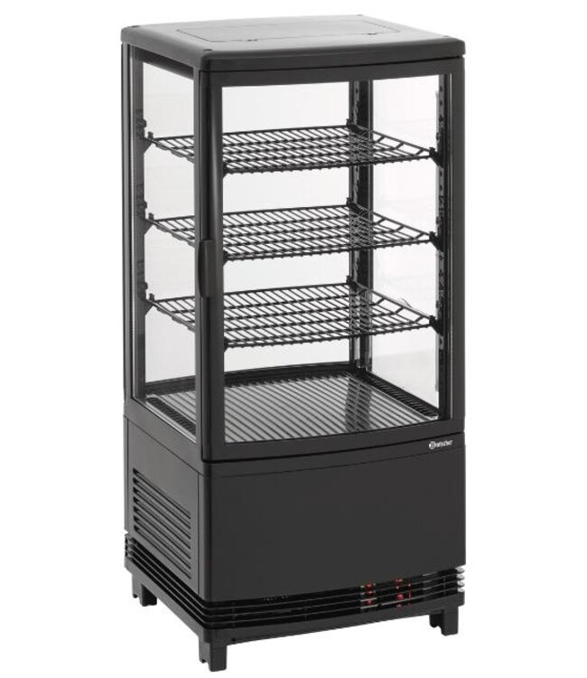 Mini koelvitrine 75L2T | 75L | 4 Niveaus | Zwart | (H)91,5x(B)43x(D)43cm